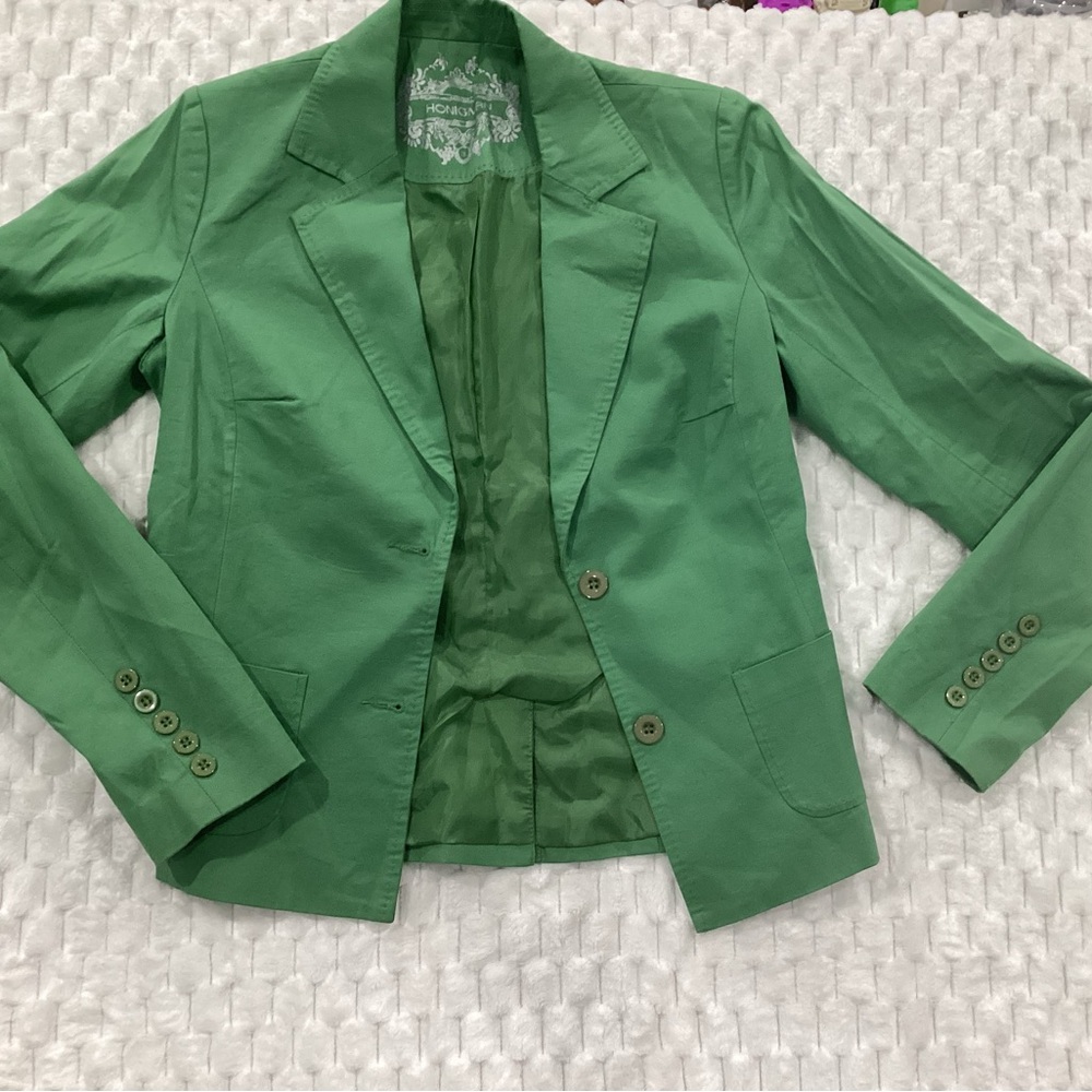 Honigman Chic Green Women's Blazer casual wear size 3 #581